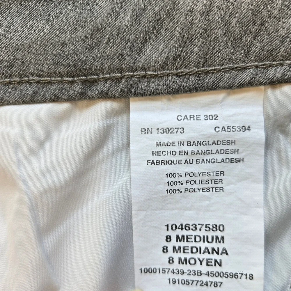 Lee Women's Gray Wrinkle Free Straight Leg Dress‎ Pants Size 8 M Office Travel